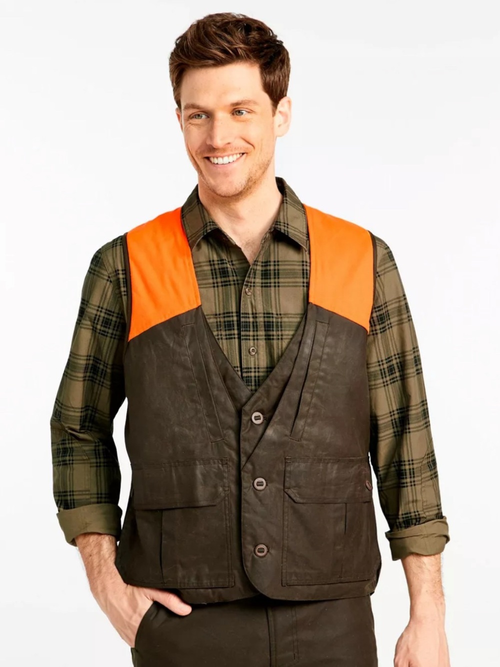 L.L.Bean Men's Double L Waxed-Cotton Upland Vest
